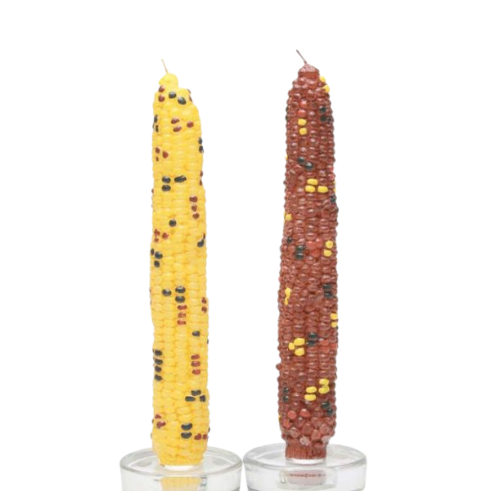 TAG HARVEST CORN TAPER CANDLES SET OF 2