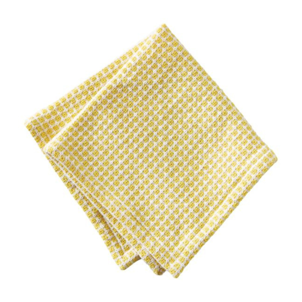 TAG TEXTURED CHECK DISHCLOTH YELLOW SET OF TWO