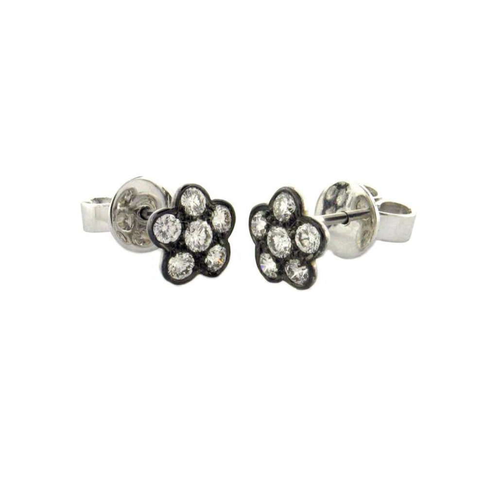 SETHI COUTURE 18K BLACK GOLD STUD EARRINGS WITH DIAMONDS