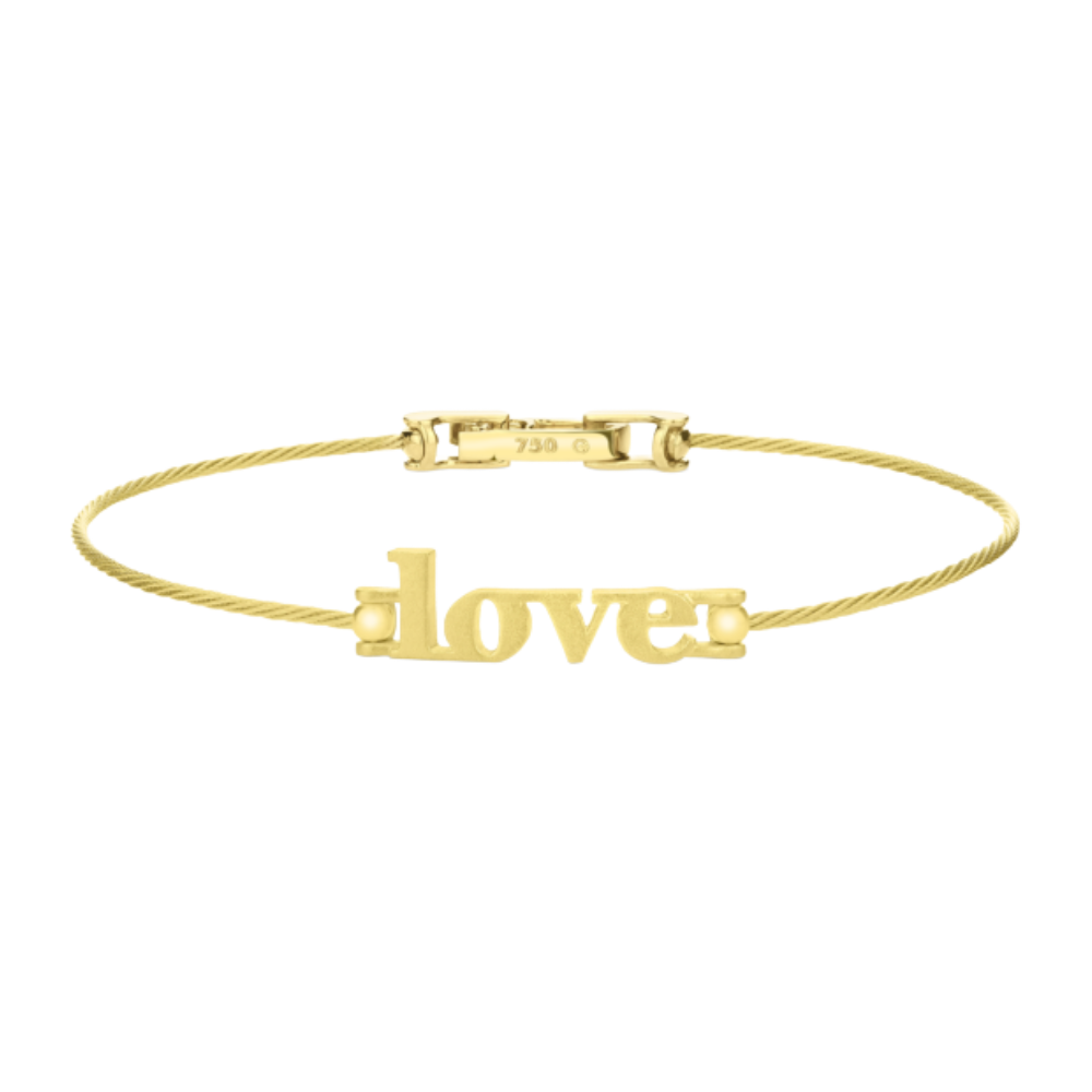 PAUL MORELLI 18K YELLOW GOLD WIRE "LOVE" BRACLET