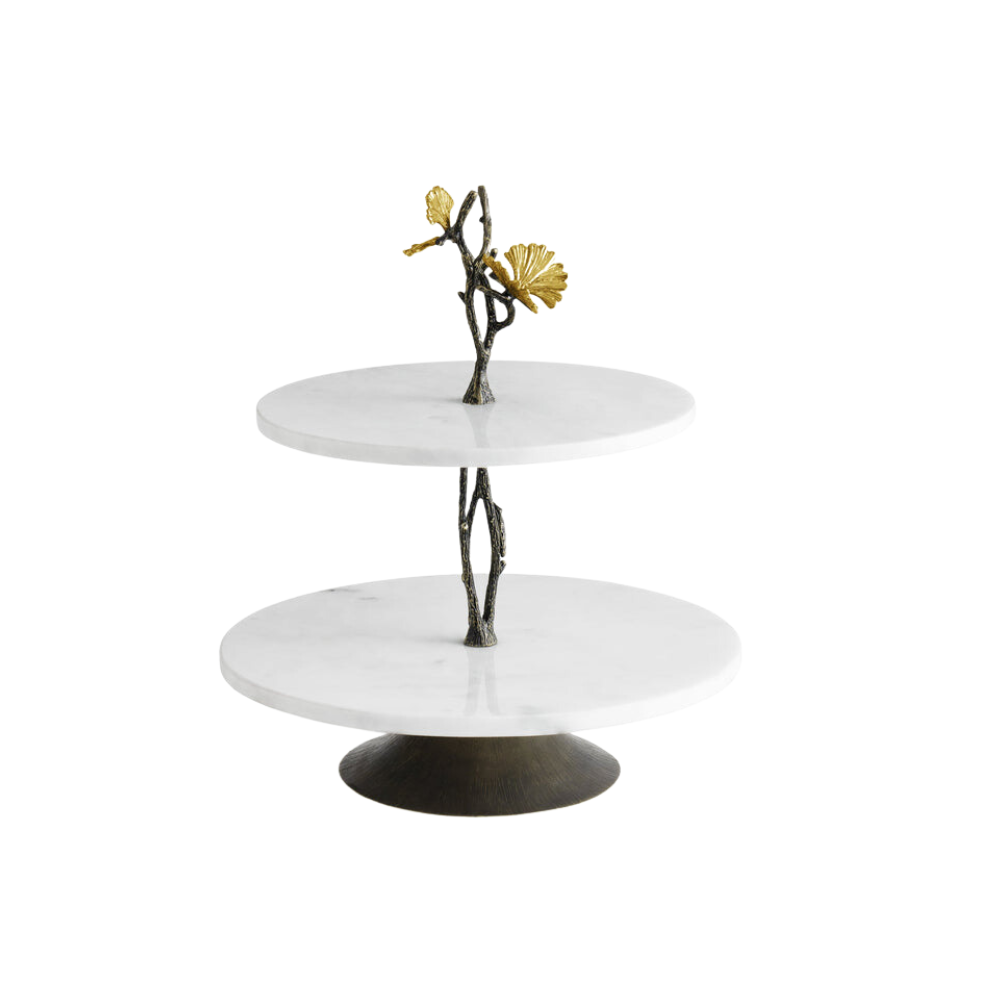 MICHAEL ARAM BUTTERFLY GINKGO MARBLE ETAGERE - SMALL