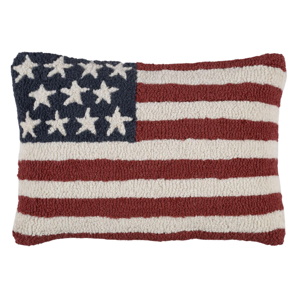 CHANDLER 4 CORNERS STARS AND STRIPES HAND-HOOK PILLOW