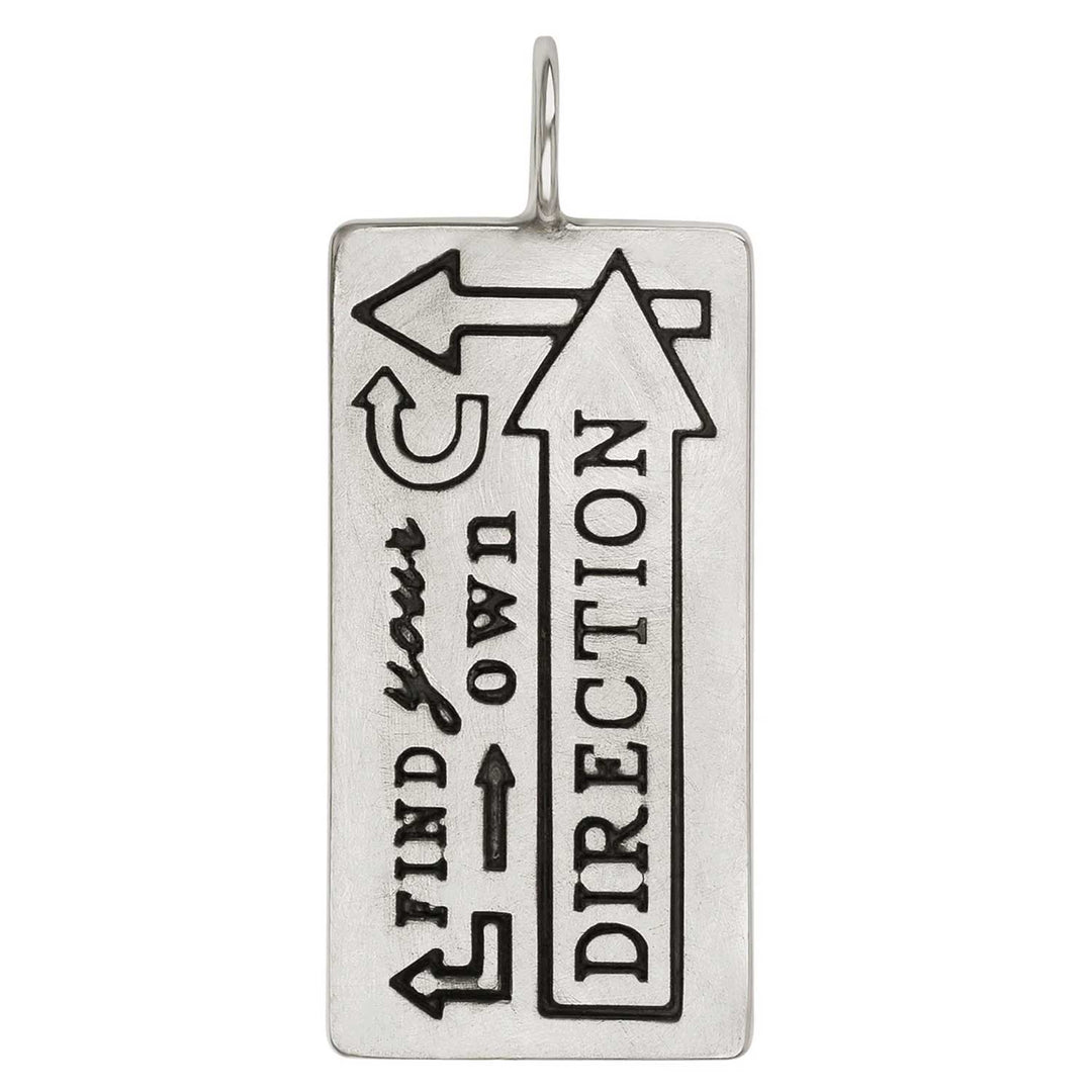 HEATHER B. MOORE STERLING SILVER FIND YOUR OWN DIRECTION ID TAG