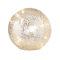 RAZ IMPORTS MERCURY GLASS LIGHTED BALL SMALL