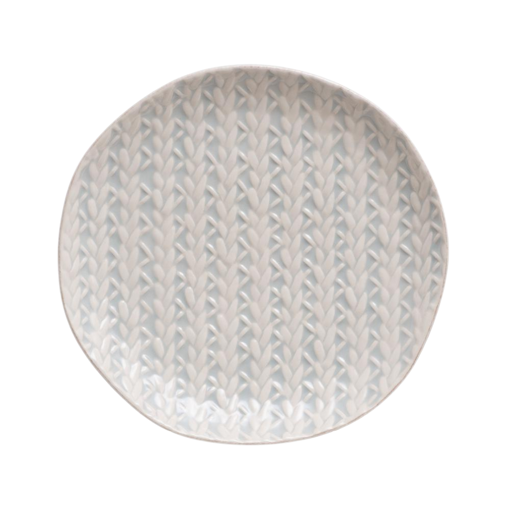 SKYROS SHEER BLUE CABLE WEAVE SALAD PLATE