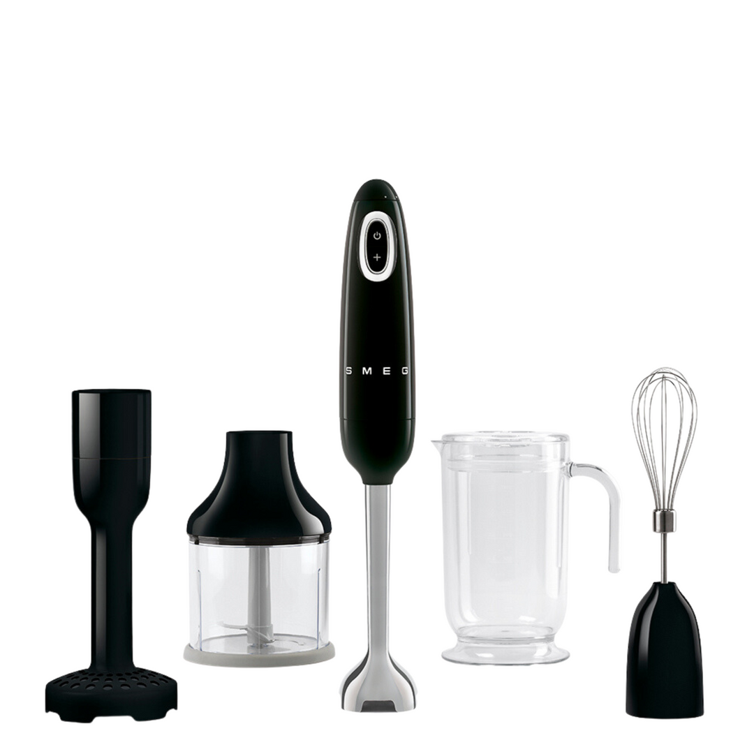 SMEG BLACK RETRO STYLY HAND BLENDER WITH ACCESSORIES