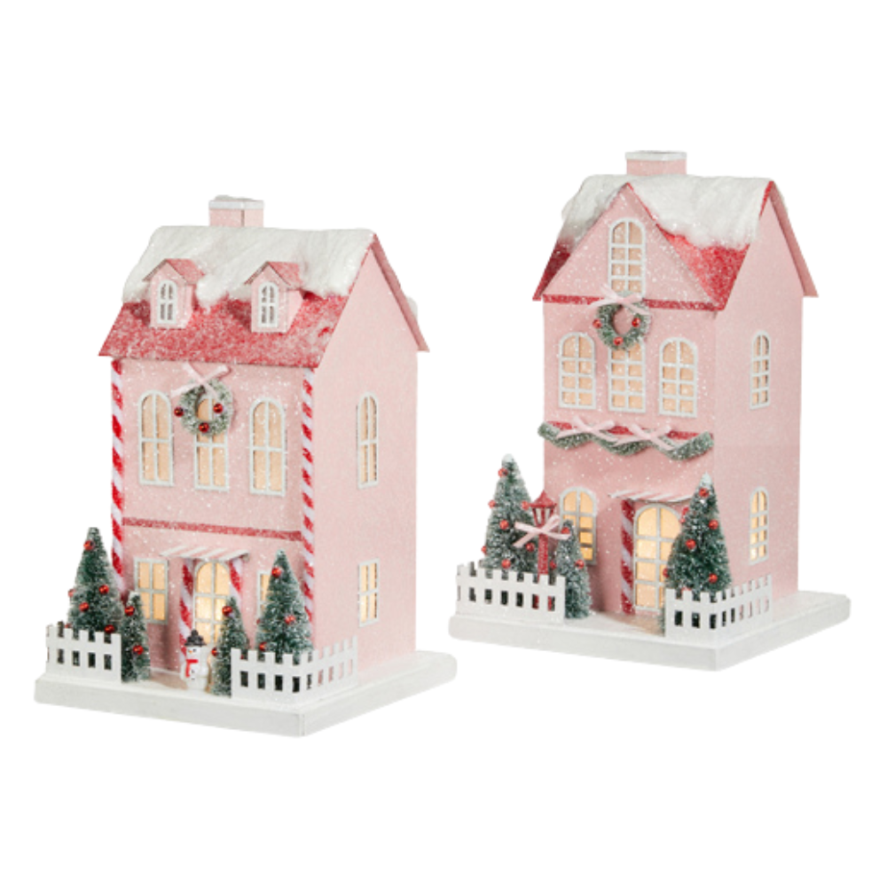 RAZ IMPORTS INDIVIDUALLY SOLD LIGHTED PINK PAPER HOUSE