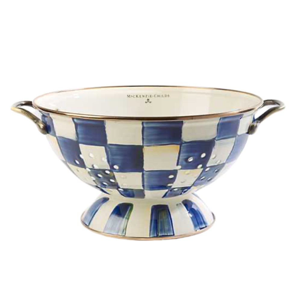 MACKENZIE CHILDS COURTLY CHECK LARGE COLANDER