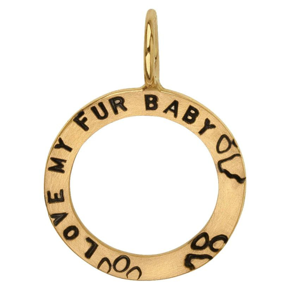 HEATHER B. MOORE GOLD LOVE MY FUR BABY OPEN CIRCLE CHARM