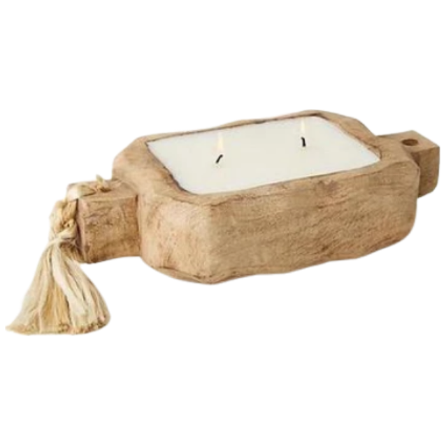 HIMALAYAN TRADING POST HIMALAYAN TRADING POST GRAPEFRUIT PINE DRIFTWOOD CANDLE TRAY SMALL