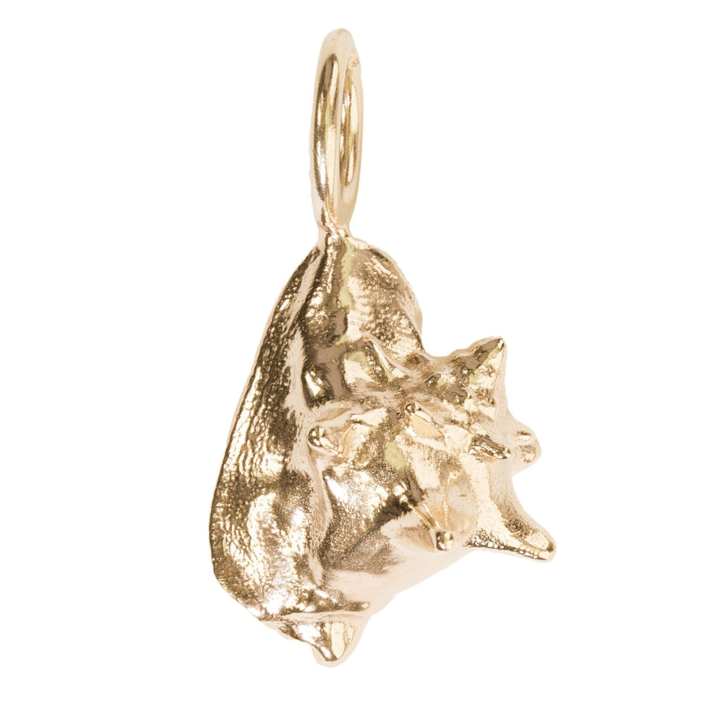 HEATHER B. MOORE GOLD POLISHED CONCH SHELL SCULPTURAL CHARM