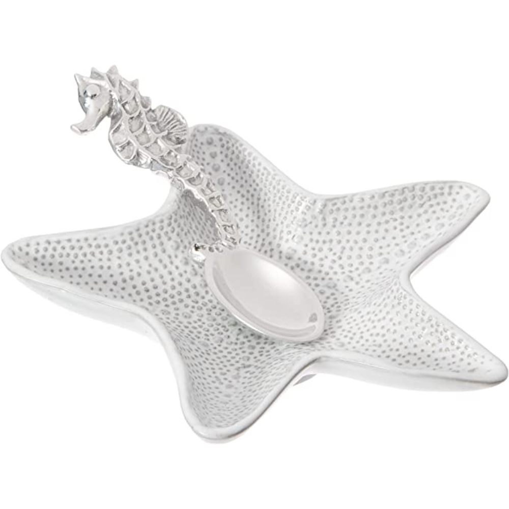 MARIPOSA Mariposa Starfish Ceramic Open Salt Caddy And Spoon