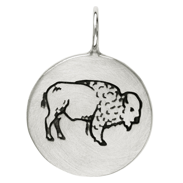 HEATHER B. MOORE STERLING SILVER ROUND BISON CHARM