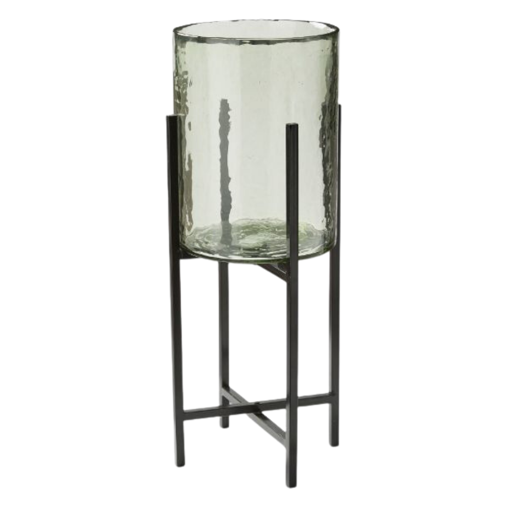 TAG LARGE GLASS HURRICANE WITH STAND