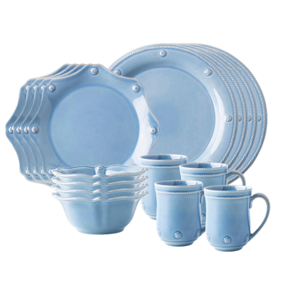 JULISKA BERRY &amp; THREAD 16PC PLACE SETTING CHAMBRAY (ONLINE ONLY)