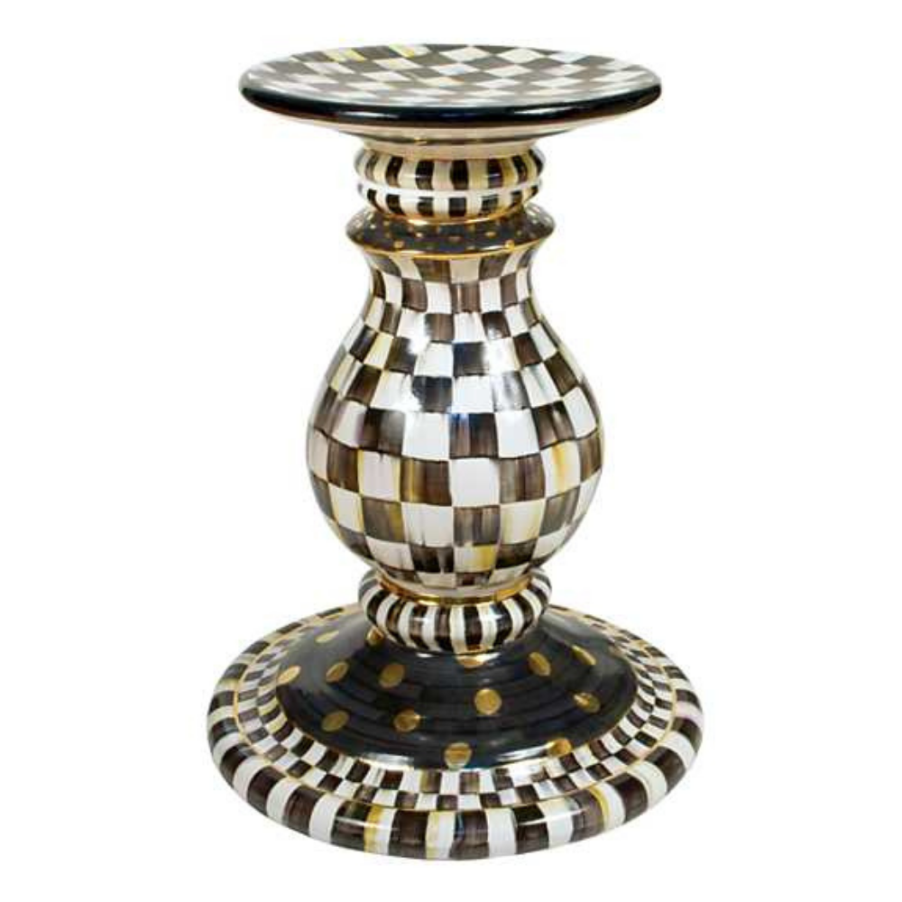 MACKENZIE CHILDS COURTLY CHECK PEDESTAL TABLE BASE