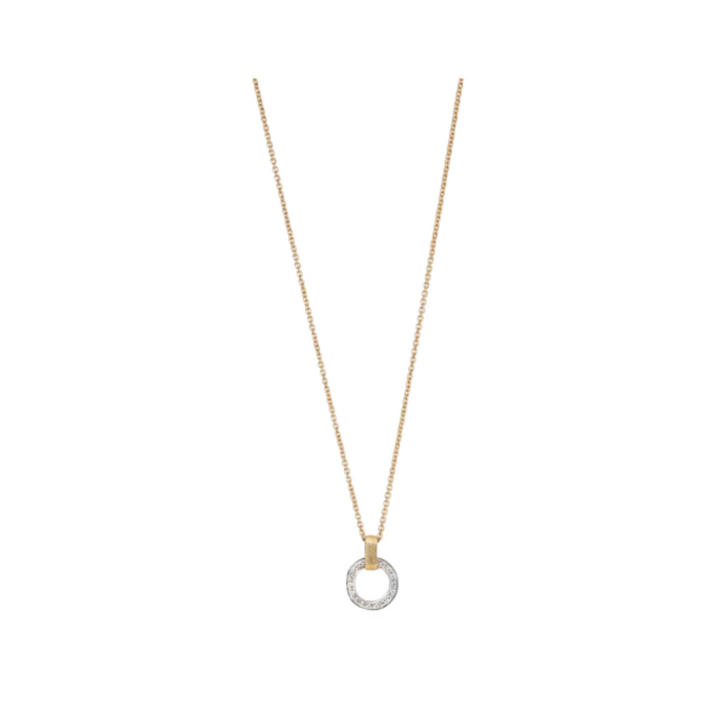 MARCO BICEGO 18K YELLOW GOLD AND WHITE GOLD JAIPUR LINK NECKLACE WITH DIAMONDS