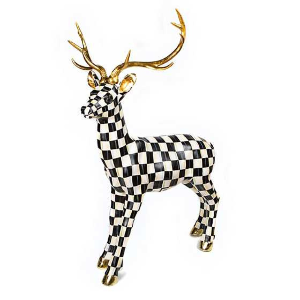 MACKENZIE CHILDS COURTLY CHECK OUTDOOR STANDING DEER