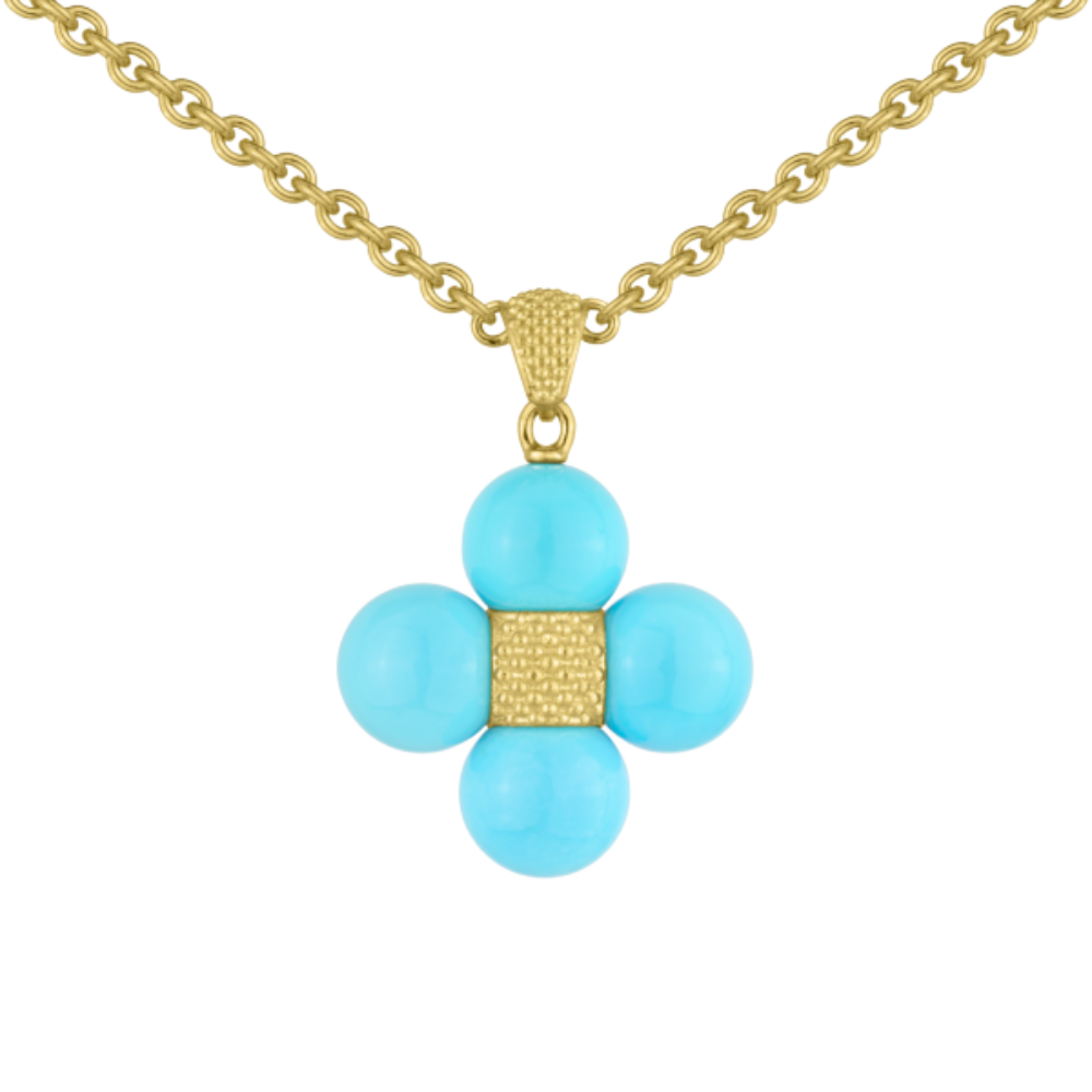 PAUL MORELLI 18K YELLOW GOLD TURQUOISE SEQUENCE PENDANT