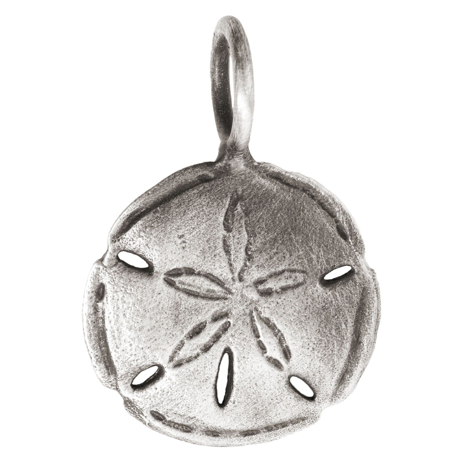 HEATHER B. MOORE STERLING SILVER SAND DOLLAR SCULPTURAL CHARM WITH PATINA FINISH