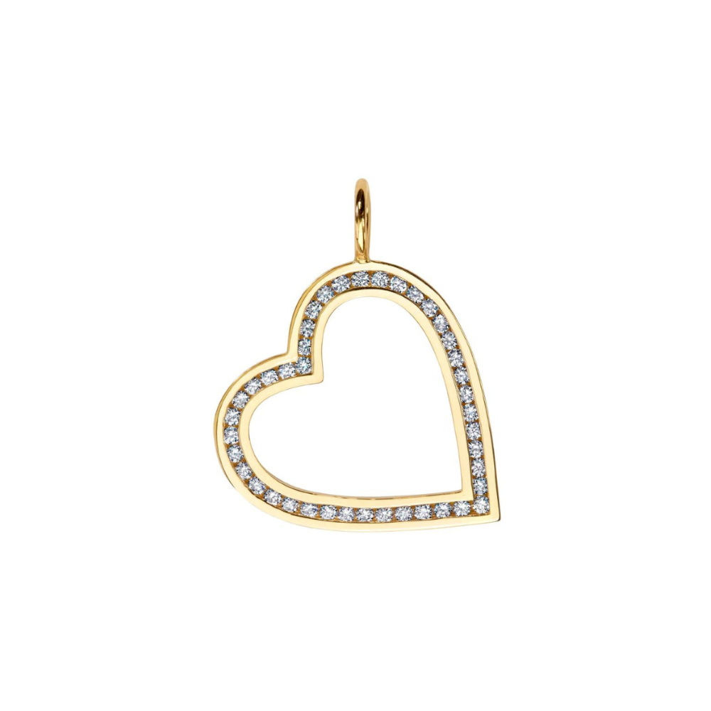 HEATHER B. MOORE SMALL OPEN CHANNEL SET HEART CHARM
