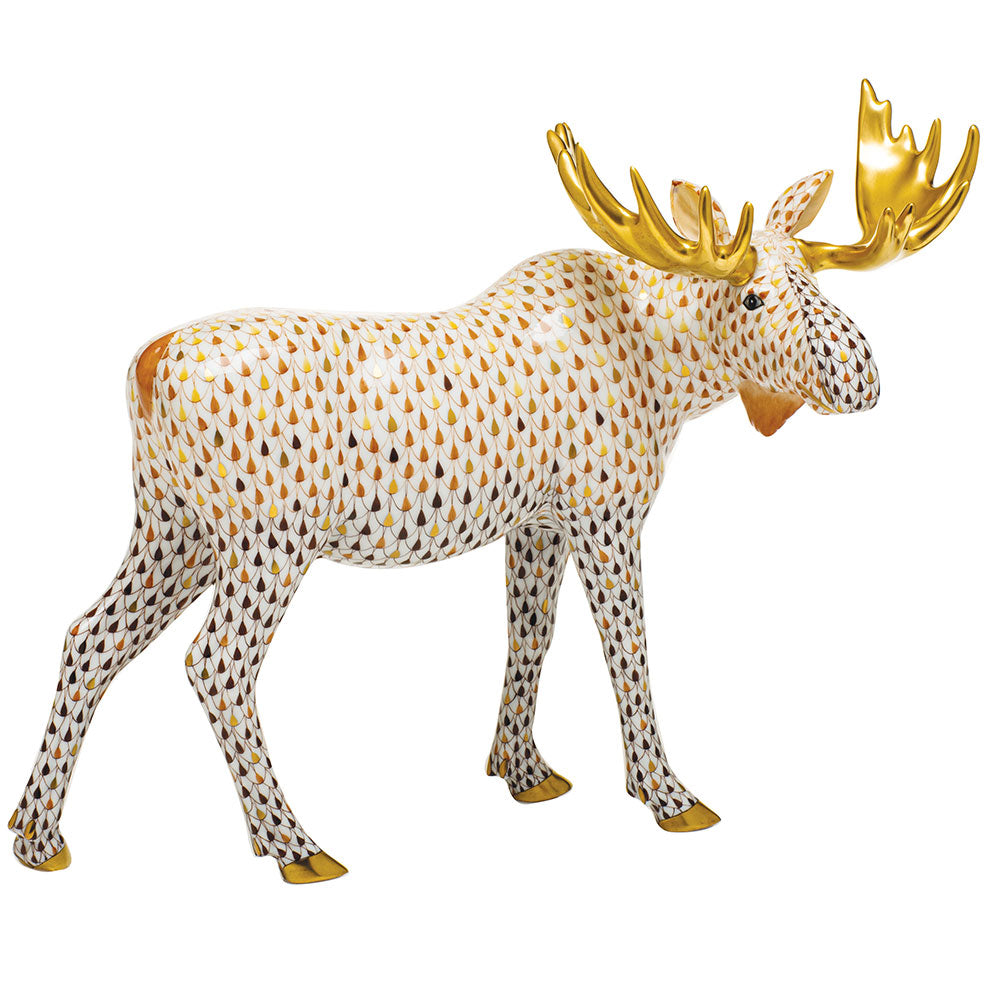 HEREND MOOSE FIGURE LIMITED EDITION MULTICOLOR