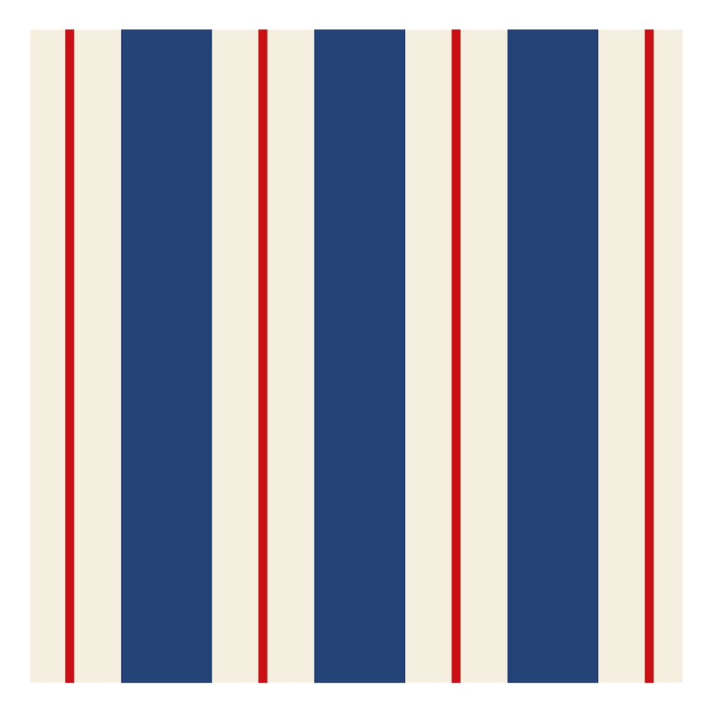 HESTER & COOK NAVY/RED AWNING STRIPE COCKTAIL