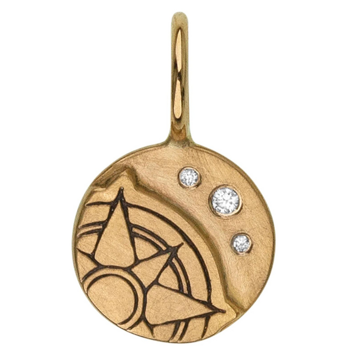 HEATHER B. MOORE GOLD COMPASS ROUND CHARM