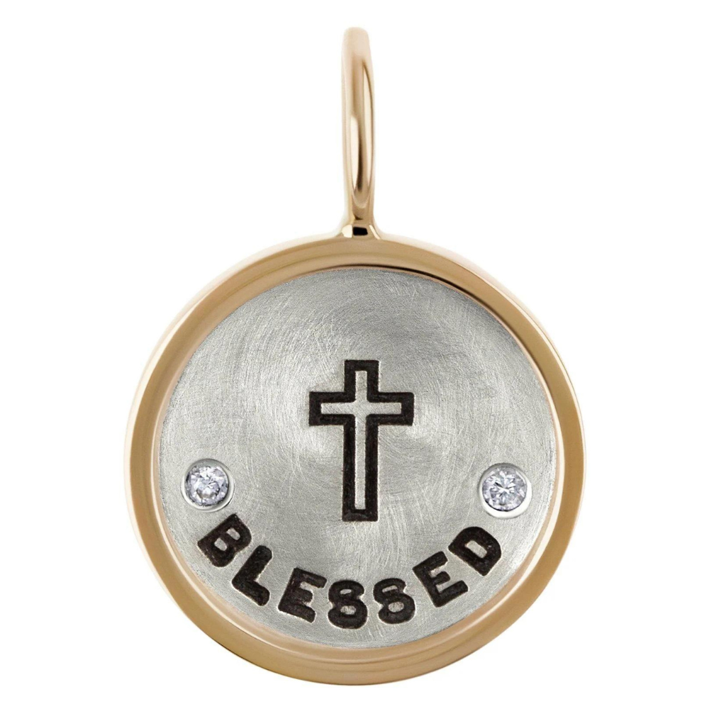 HEATHER B. MOORE SILVER &amp; GOLD BLESSED ROUND CHARM