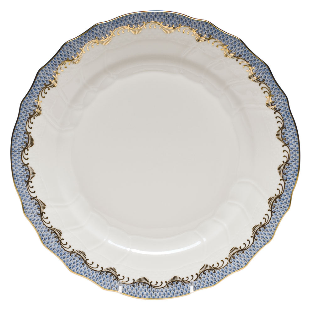 HEREND FISH SCALE LIGHT BLUE DINNER PLATE