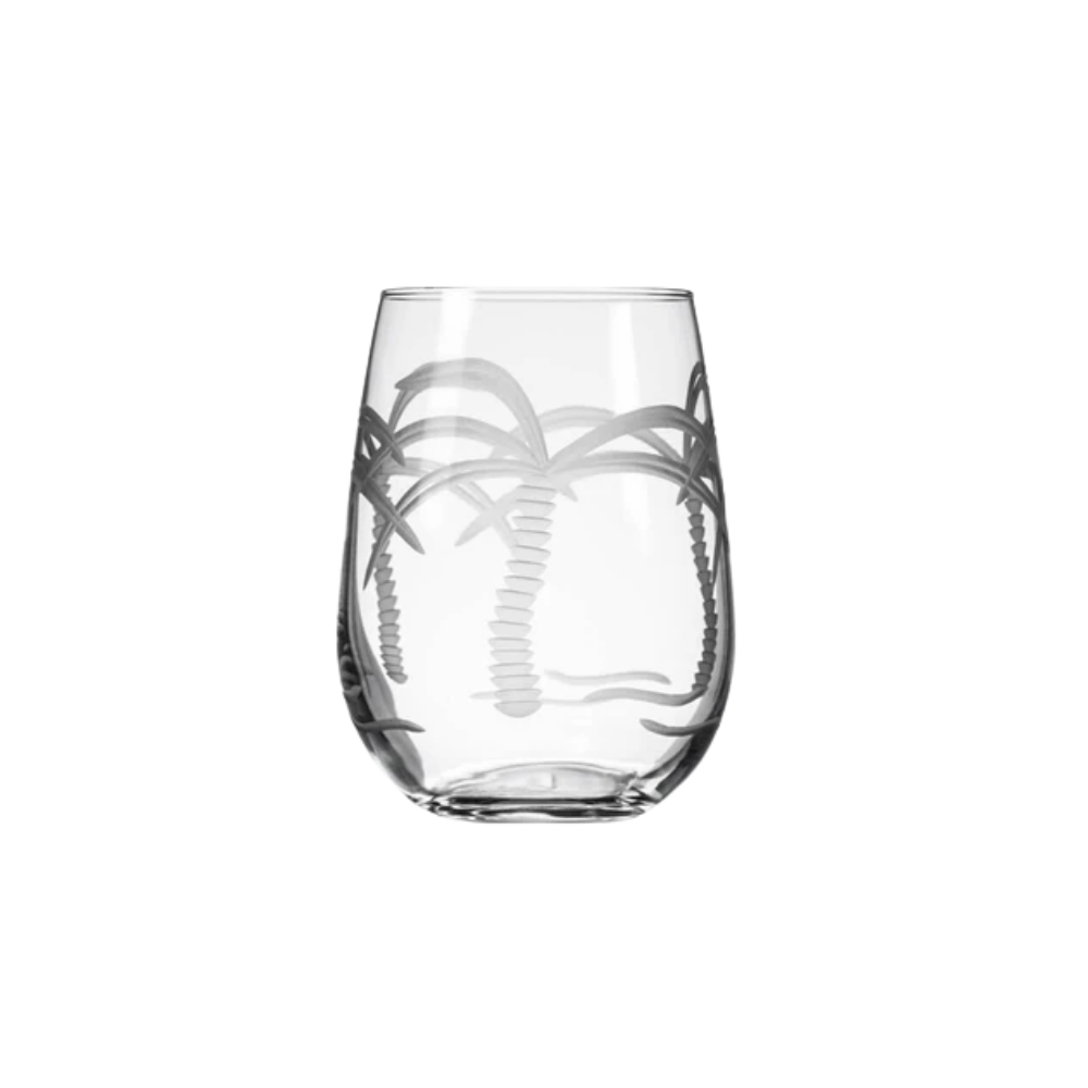ROLF Palm Tree Stemless Wine Glasses
