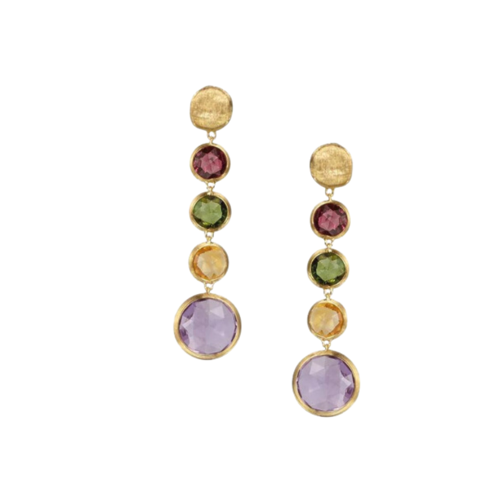 MARCO BICEGO 18K YELLOW GOLD JAIPUR EARRINGS MIXED STONES