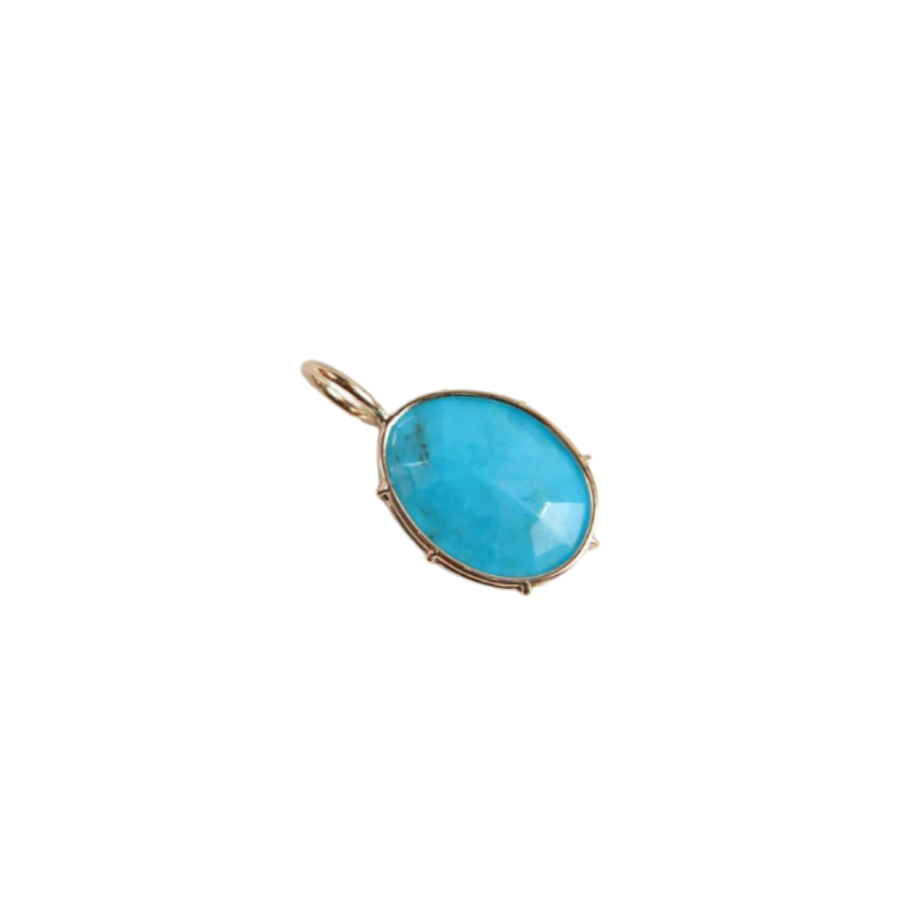 HEATHER B. MOORE 14K YELLOW GOLD TURQUOISE HARRIET STONE - SMALL