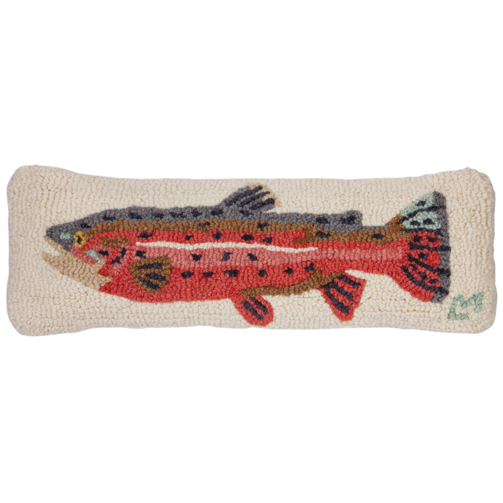 CHANDLER 4 CORNERS BRIGHT TROUT HAND-HOOKED PILLOW