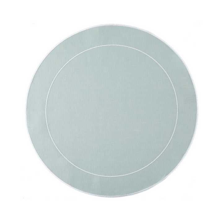 SKYROS LINHO ICE BLUE AND WHITE SIMPLY ROUND PLACEMAT