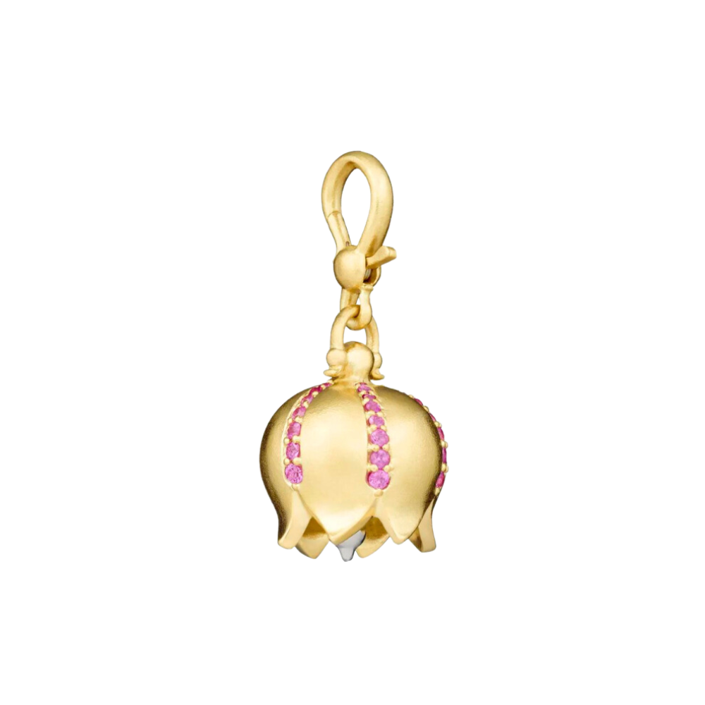 PAUL MORELLI 18K YELLOW GOLD TINKER BELL WITH PINK SAFFHIRES