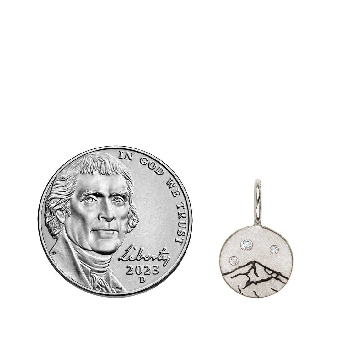 HEATHER B. MOORE STERLING SILVER LONE MOUNTAIN MINI SILVER CHARM