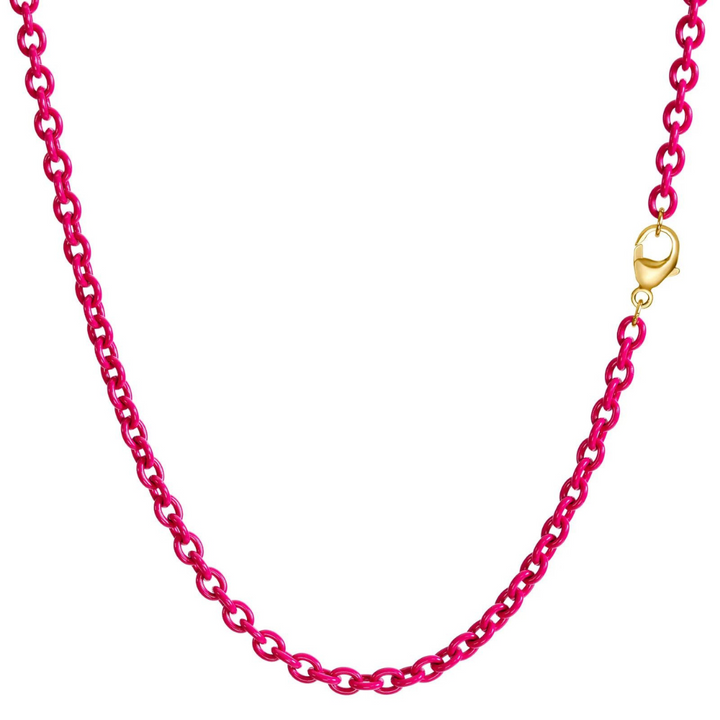 HEATHER B. MOORE 3.8MM STAINLESS STEEL RUBELLITE PINK CHAIN 16",18",20",24"