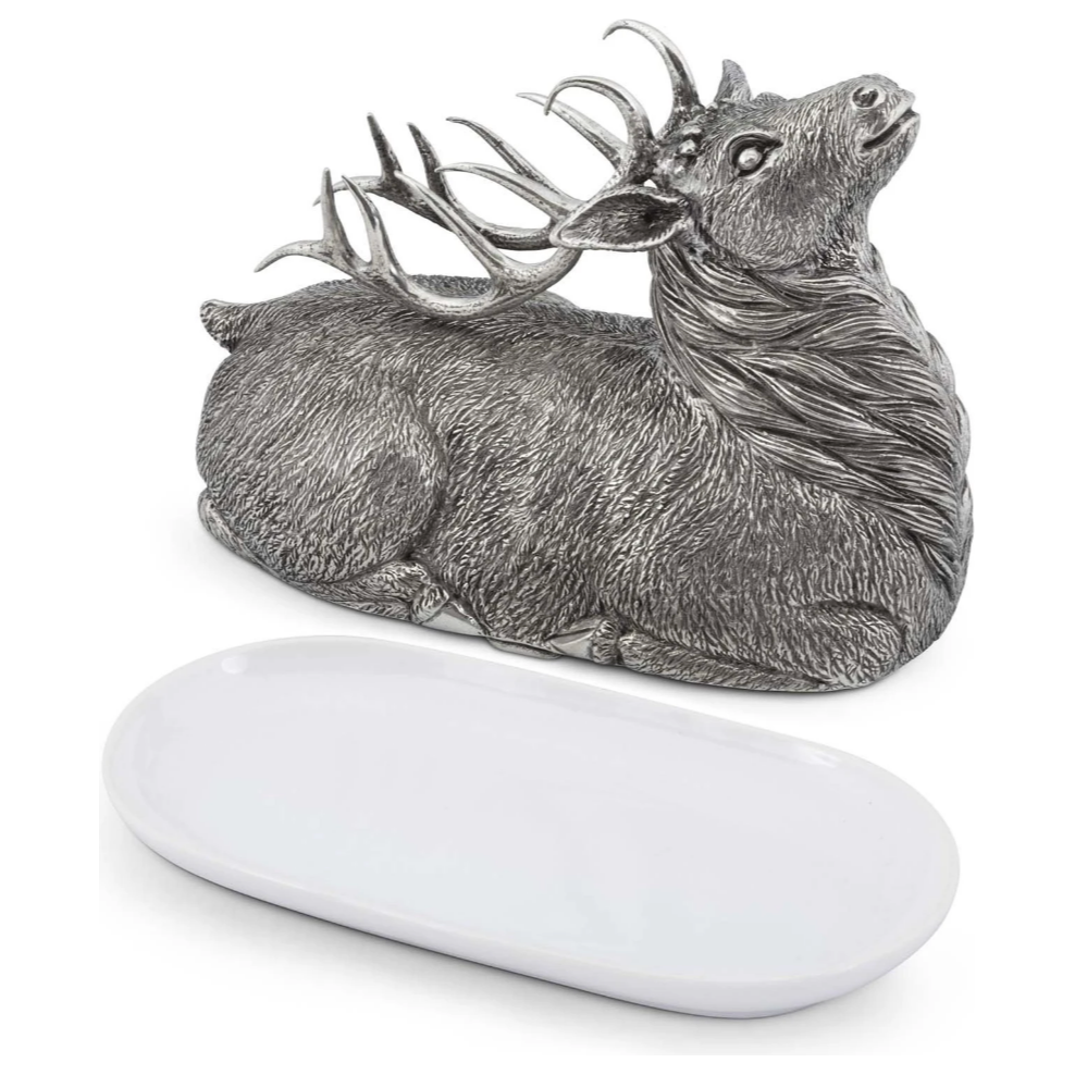 VAGABOND HOUSE PEWTER STAG BUTTER DISH