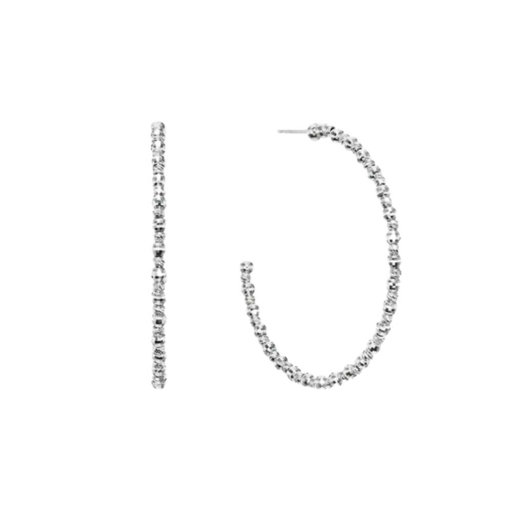 PLATINUM BORN 850 PLATINUM LIMITLESS HOOP EARRINGS WITH POST - LARGE
