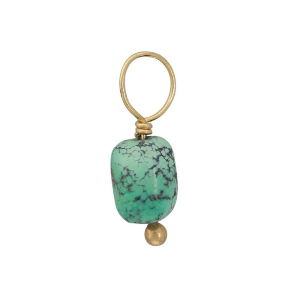HEATHER B. MOORE 14K YELLOW GOLD VEiN TURQUOISE UNFACETED CHARM NSO