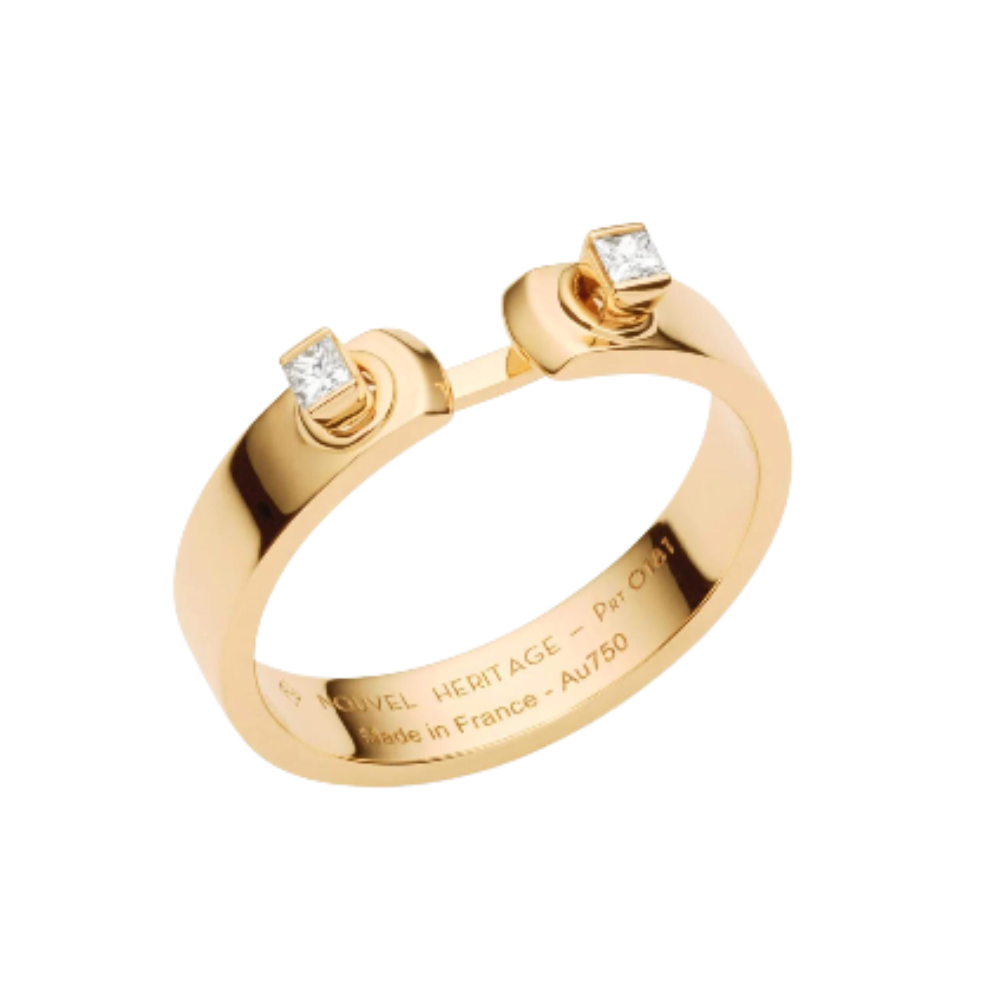 NOUVEL HERTIAGE 18K YELLOW GOLD DINNER DATE RING