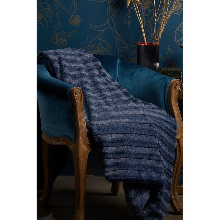 TOURANCE DUO TONE CHANNEL CHAMBRAY THROW
