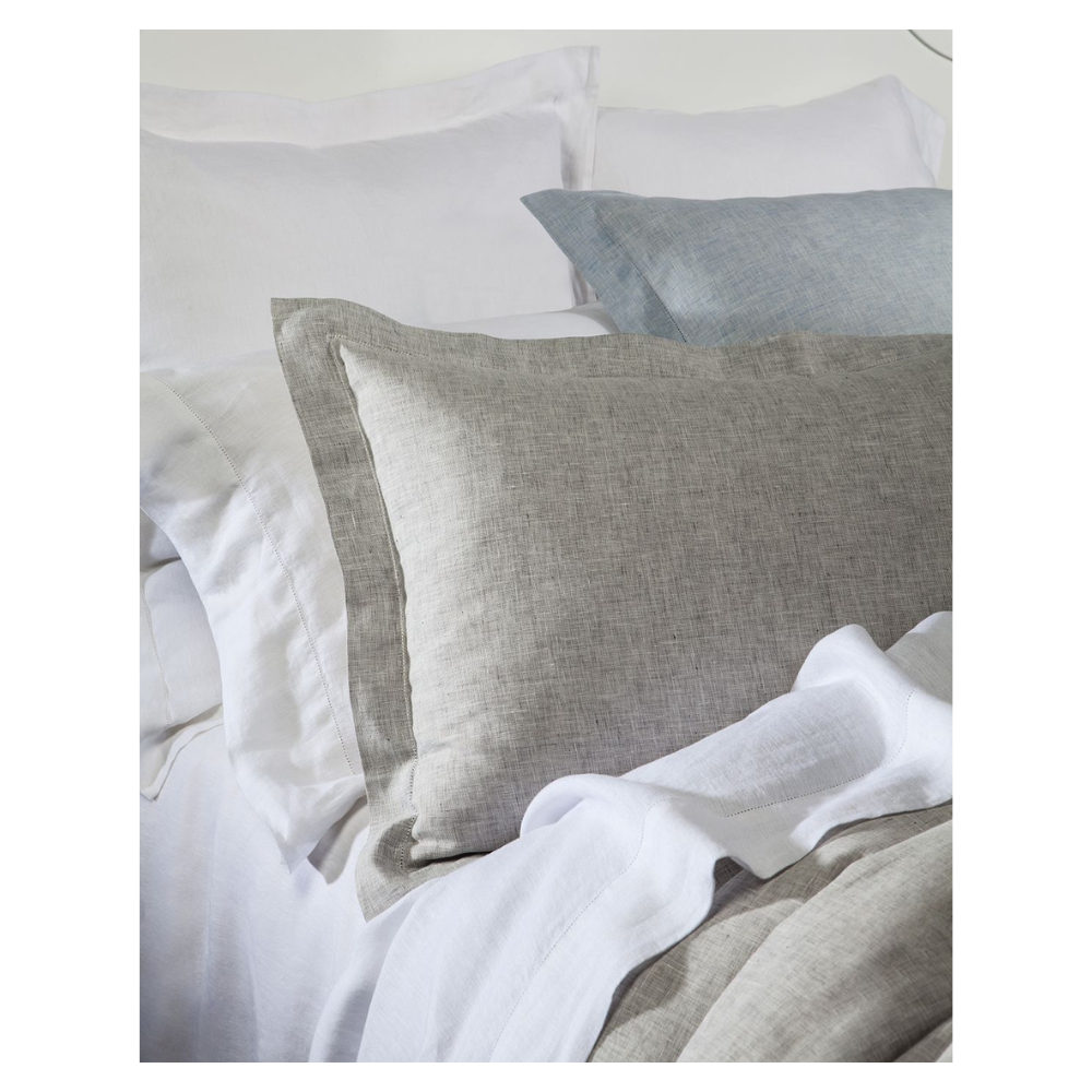 DOWNTOWN COMPANY WHITE QUEEN LAYLA LINEN DUVET COVER
