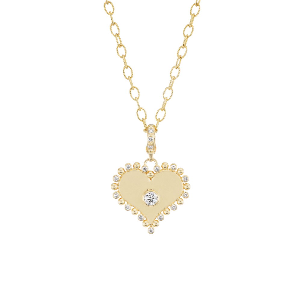 ORLY MARCEL 18K YELLOW GOLD HEART PENDANT NECKLACE