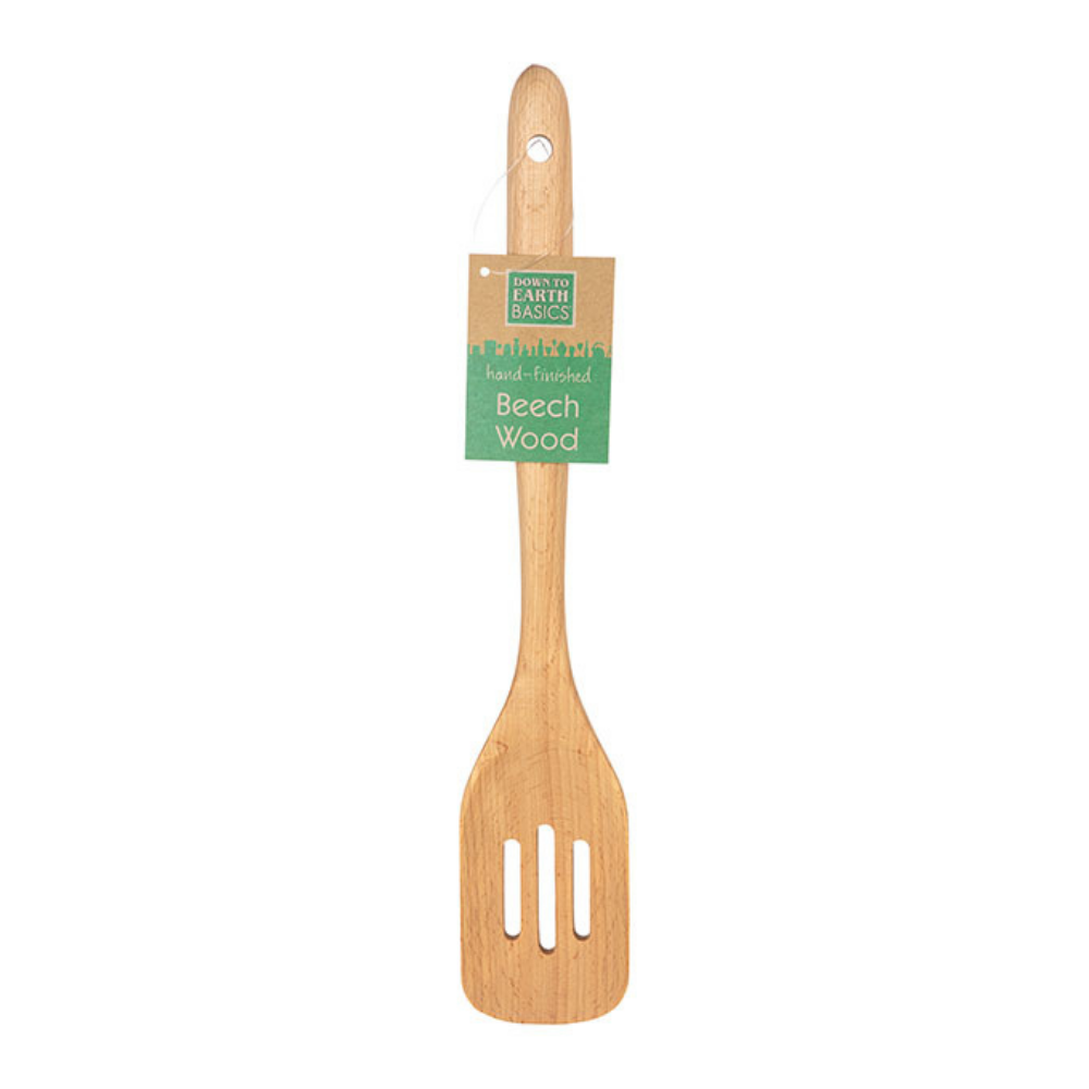 DOWN TO EARTH BEECHWOOD COOK'S SLOTTED SPOON 13"
