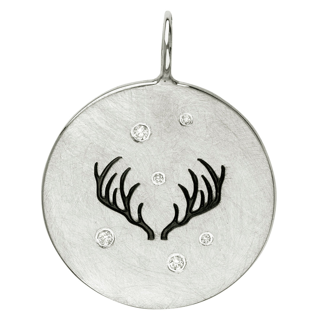 HEATHER B. MOORE LARGE STERLING SILVER DIAMOND ANTLER CHARM