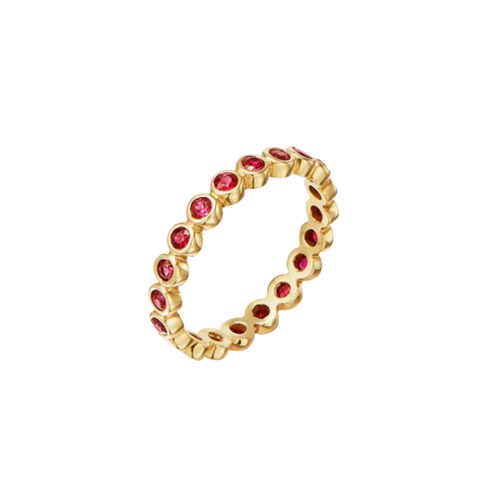TEMPLE ST CLAIR 18K YELLOW GOLD RUBY ETERNITY RING