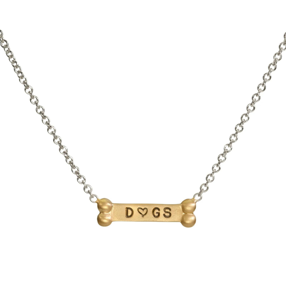HEATHER B. MOORE SILVER &amp; GOLD DOG BONE ACCENT CHAIN
