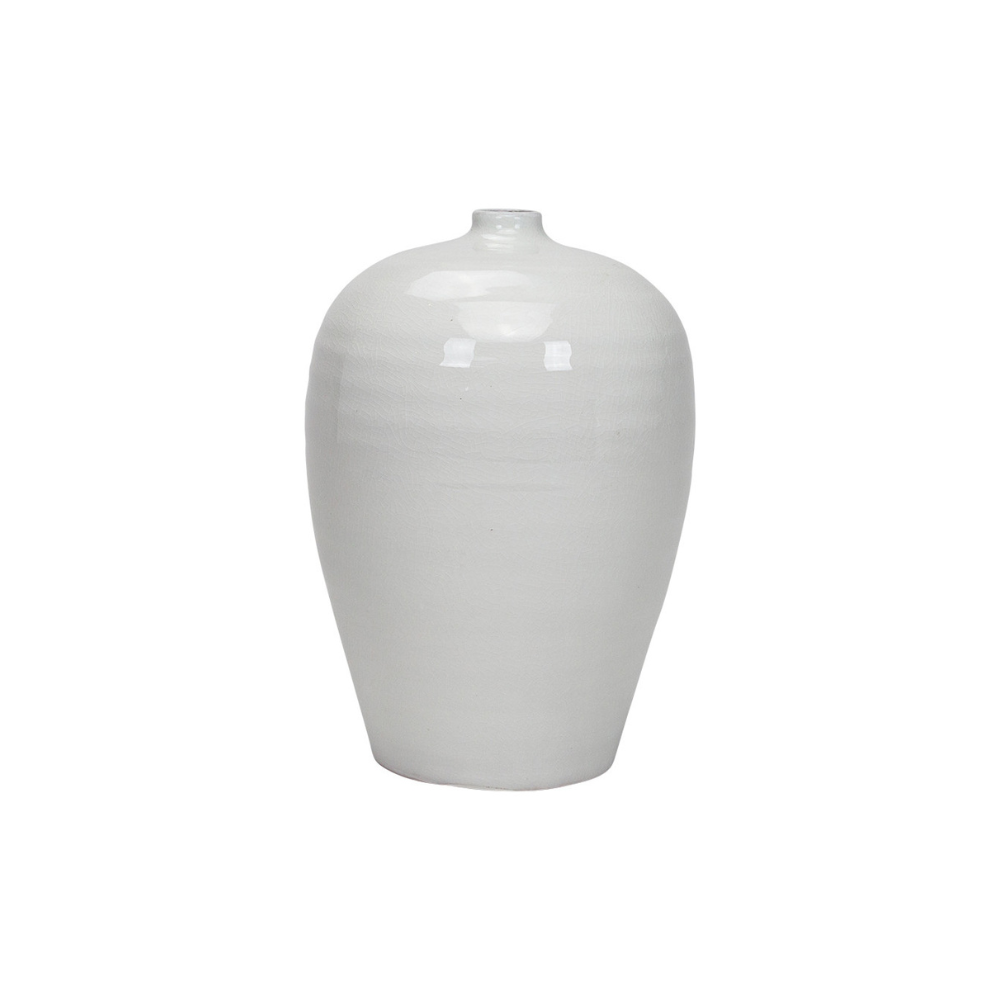 THE IMPORT COLLECTION SMALL GEO WHITE VASE